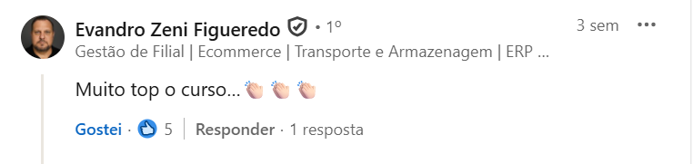 Depoimento público de participante do Curso Intensivo