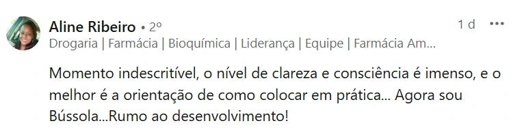 Depoimento público de participante do Curso Intensivo