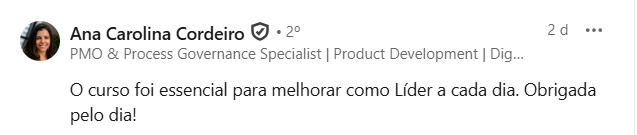 Depoimento público de participante do Curso Intensivo