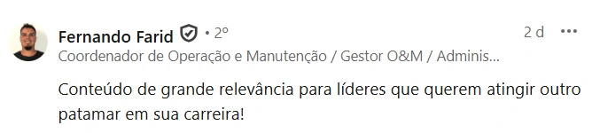 Depoimento público de participante do Curso Intensivo