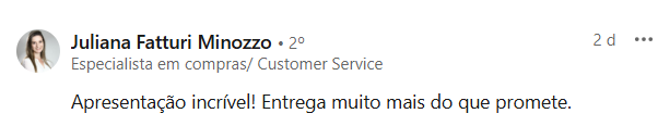Depoimento público de participante do Curso Intensivo