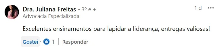 Depoimento público de participante do Curso Intensivo