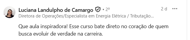Depoimento público de participante do Curso Intensivo