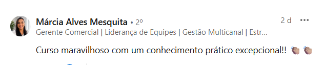 Depoimento público de participante do Curso Intensivo