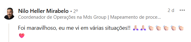 Depoimento público de participante do Curso Intensivo