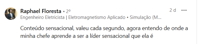 Depoimento público de participante do Curso Intensivo