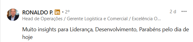 Depoimento público de participante do Curso Intensivo