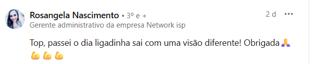 Depoimento público de participante do Curso Intensivo
