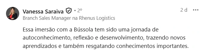 Depoimento público de participante do Curso Intensivo